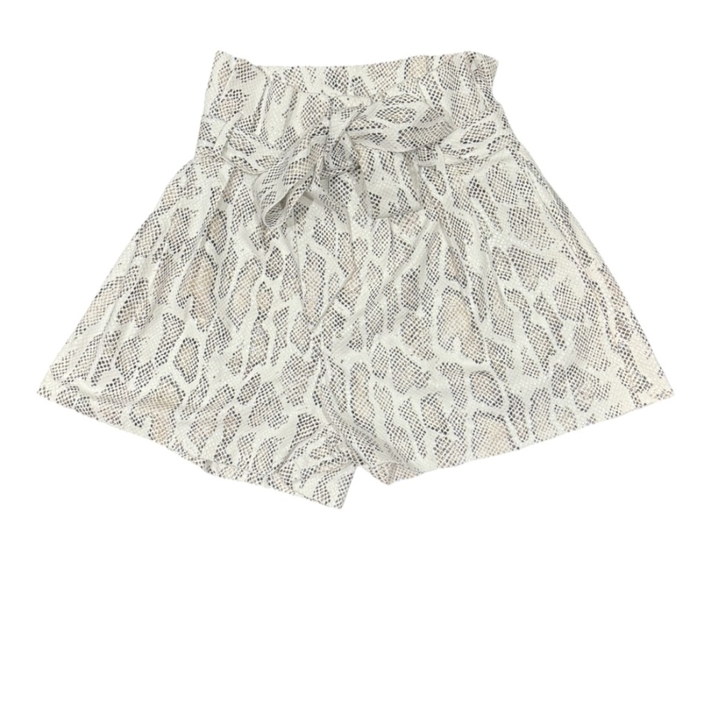 City Lux Snakeskin Tie Up Shorts